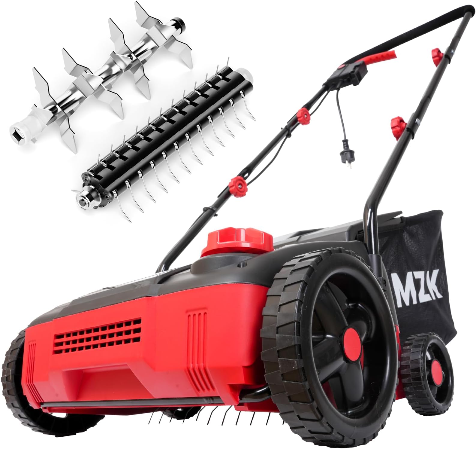 Scarificateur électrique GOPLUS 2 En 1 - 1500W, Sac Collecteur 30L, Réglage Hauteur Et Profondeur - Pour Aération Et Scarification Pelouse