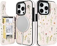 Vista 27 de uCOLOR Funda compatible con iPhone 15 de 6.1 pulgadas con ranura para tarjetero, función atril, doble cierre magnético y bloqueo RFID, funda de 6.1