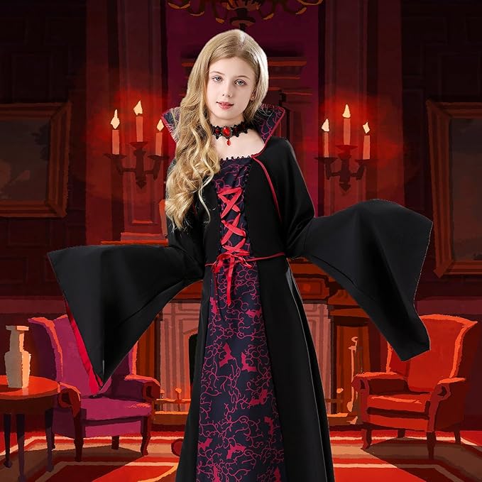 Cloudkids Vampierkostuum voor jongens, Halloween, cosplay, kostuum, graaf, kinderen, gothic, carnaval, avond (4-6 jaar