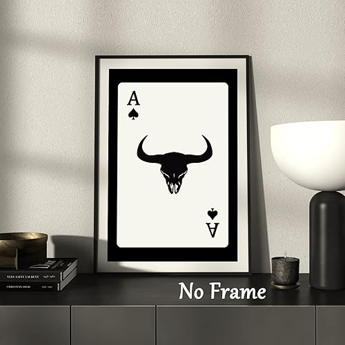 Miniatura 4 de Carta de juego negra para pared, lienzo occidental, moderno, retro, impresión de pared, póster de juego vintage, pintura estética preparada, cuadro