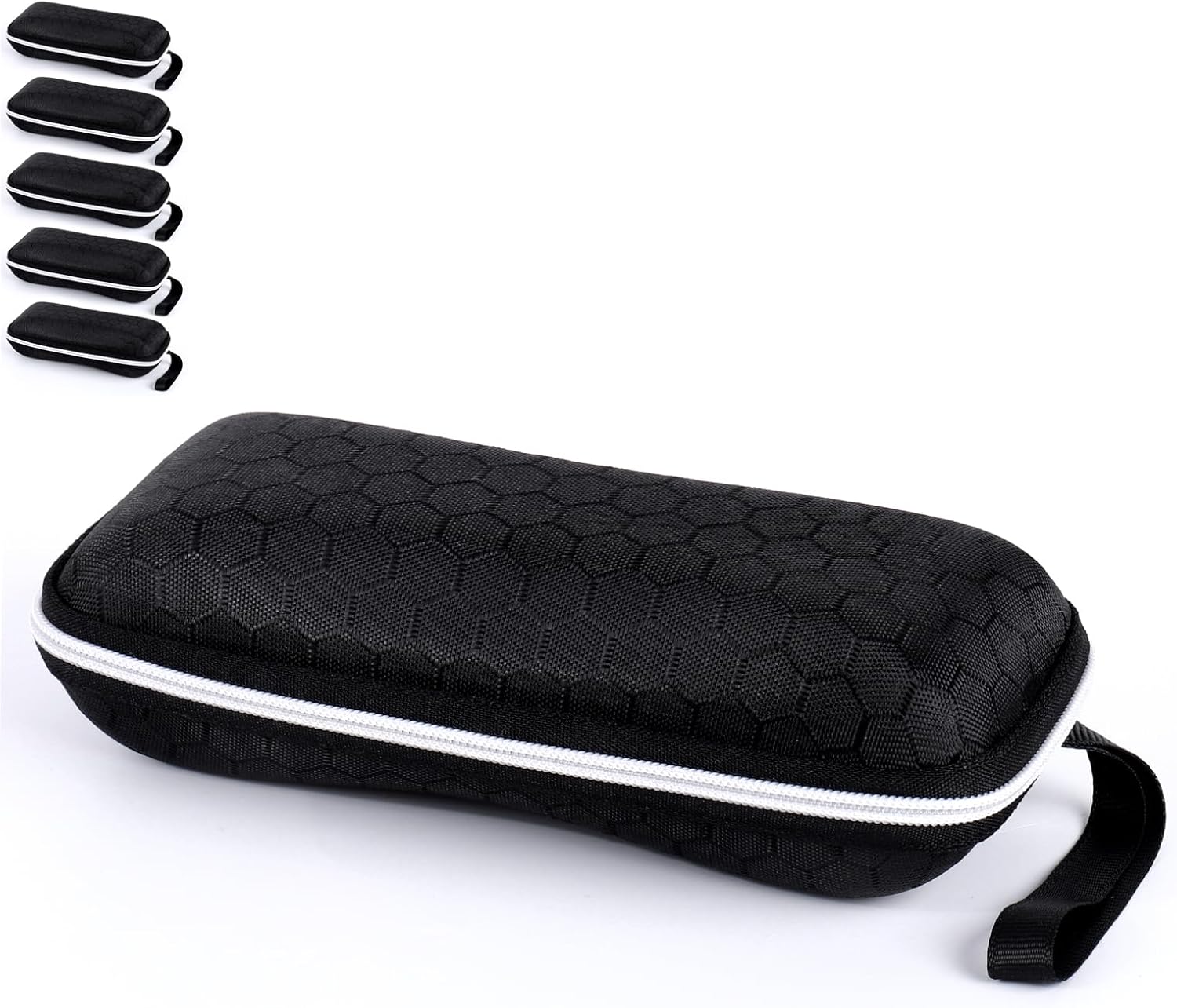 5 Pack Sunglasses Eyeglasses Case for Men and Women, Portable Zipper Protect Case with Clip, Fit for Safety Goggles 3D and Reading