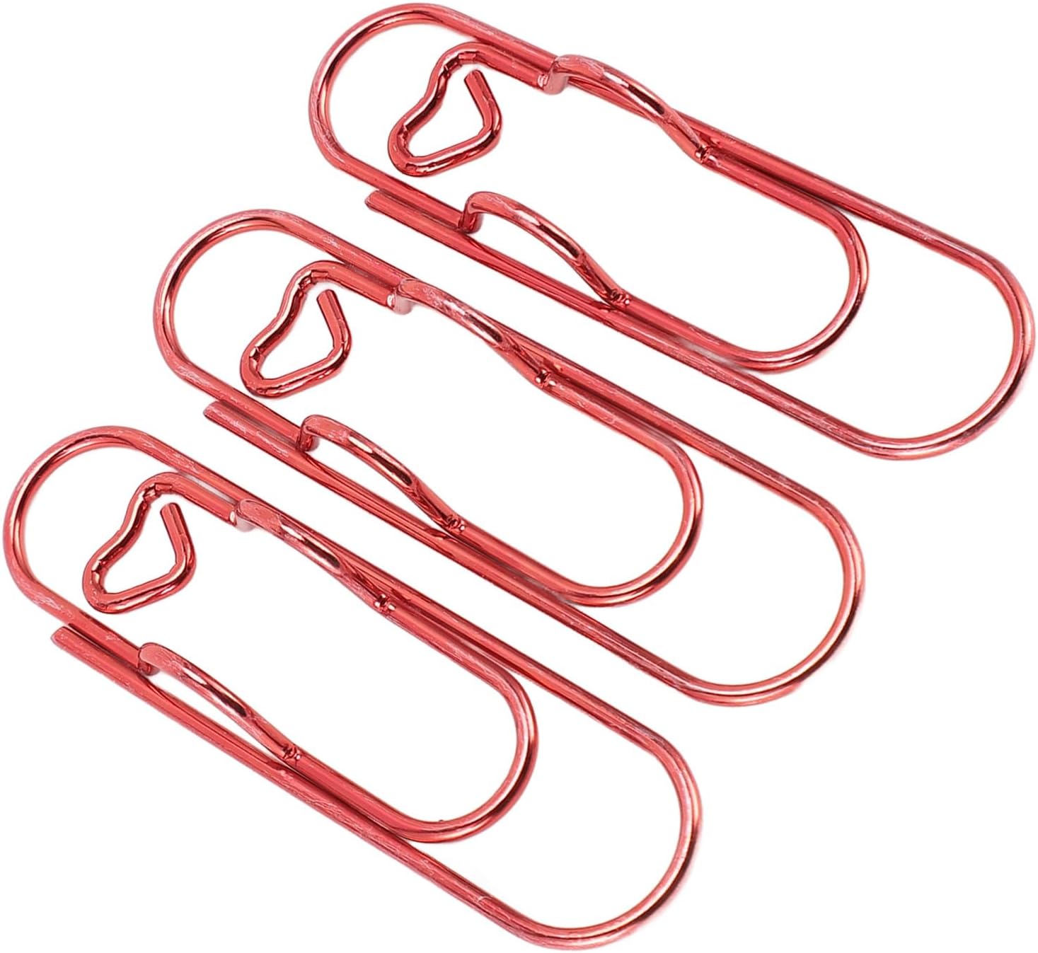 30Pcs Metal Pen Clips Stainless Steel Paper Clip Holder for Notebooks Papers Pen Paperclip Pen Holder Clip for Most Types of Pens Office Supplies Bookmark Receipts (Red)