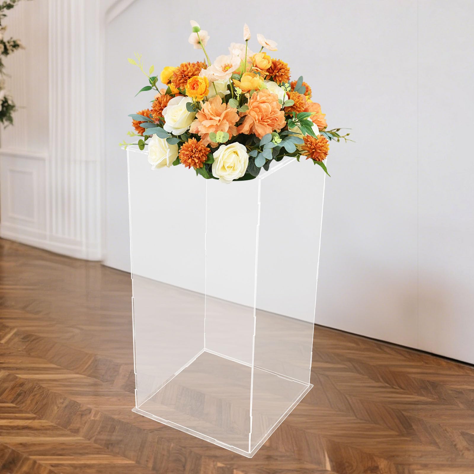 Vaso per fiori in acrilico, per matrimoni, feste, decorazione da tavola, 30 x 30 x 60 cm, fino a 3 kg