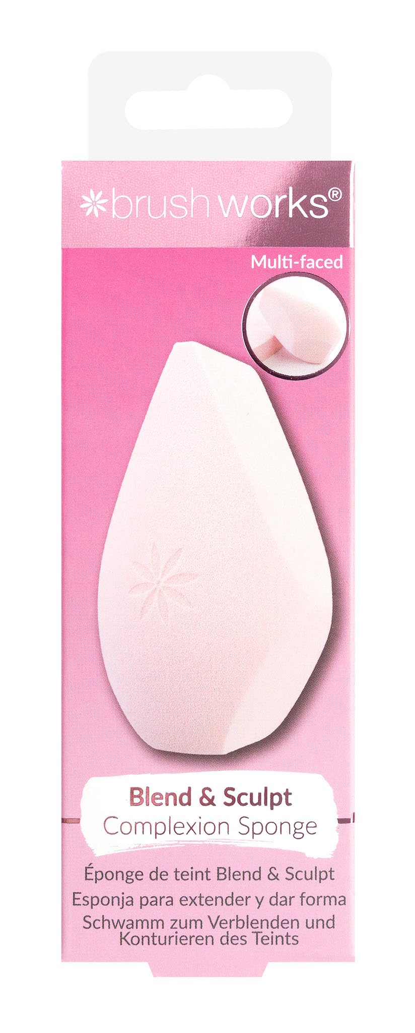 Brushworks Blend & Sculpt Complexion Sponge - Precision Makeup Sponge for Seamless Coverage & Defined Contouring, For Foundation, Contour & Highlight, Liquid, Cream & Powder, Latex Free & Vegan