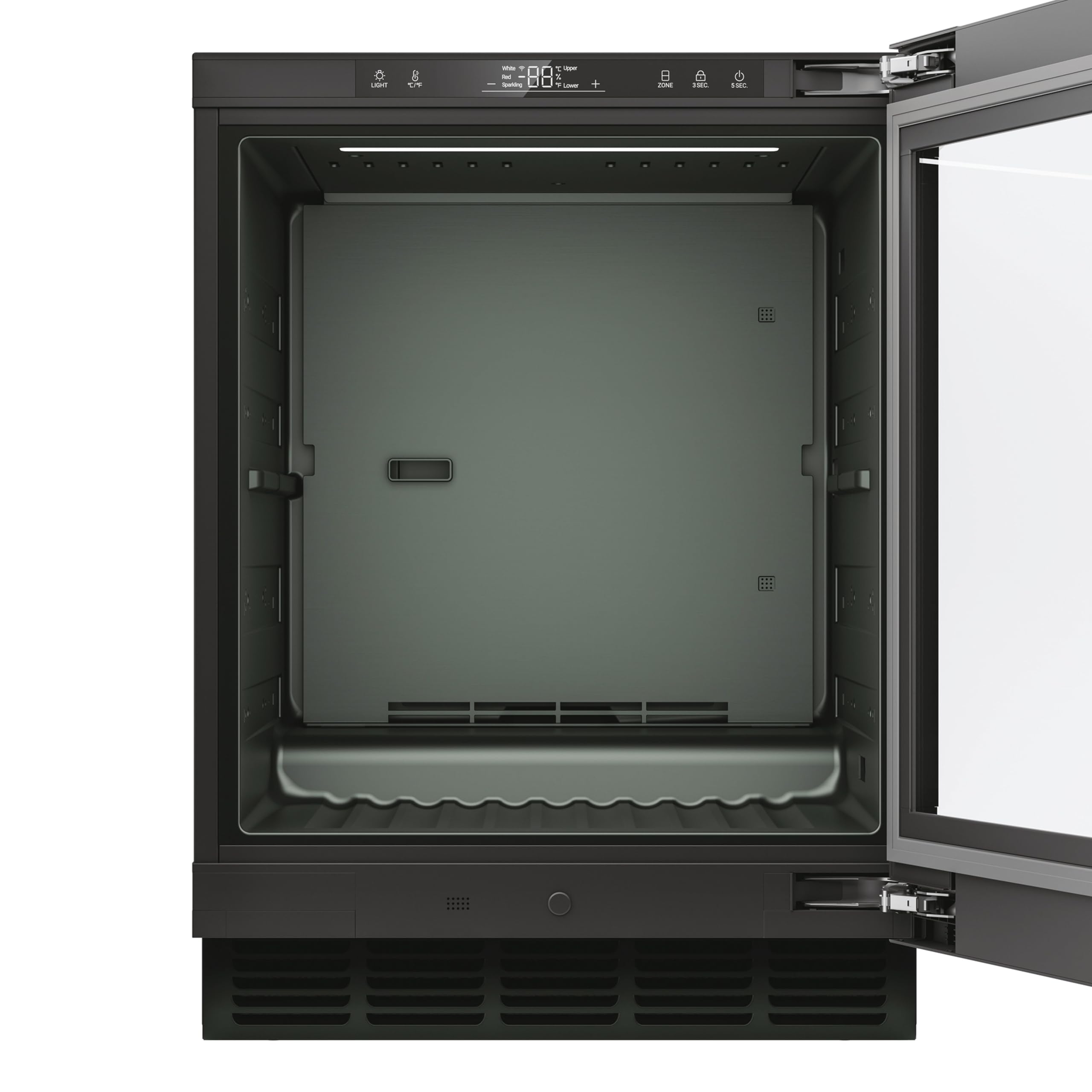 Haier Weinkühlschrank Serie 6 Wine Bank 60 HUC44GDEH1 | 60 cm Breite, 44 Flaschen Weinklimaschrank mit 2 Temperaturzonen, UV-Glastür, Holzregale, Wi-Fi