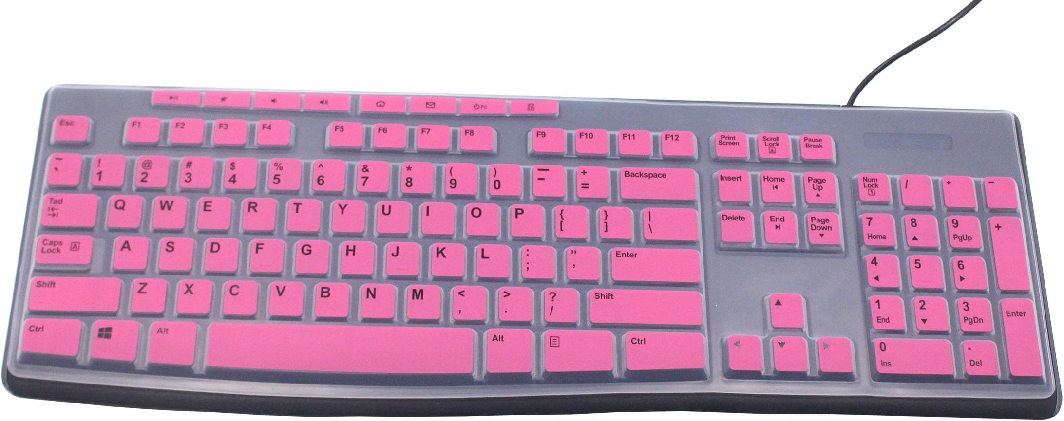 Ultra Thin Desktop PC Silicone Keyboard Cover Skin Protector Compatible for Logitech MK295 MK275 MK270 Wireless Keyboard, Logitech K200 K260 K270 MK200 MK260 Keyboard - Pink