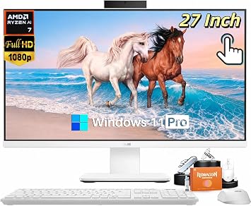 ASUS 27" Touchscreen All-in-One Desktop Computer, Ryzen AI 7 350, 32GB RAM