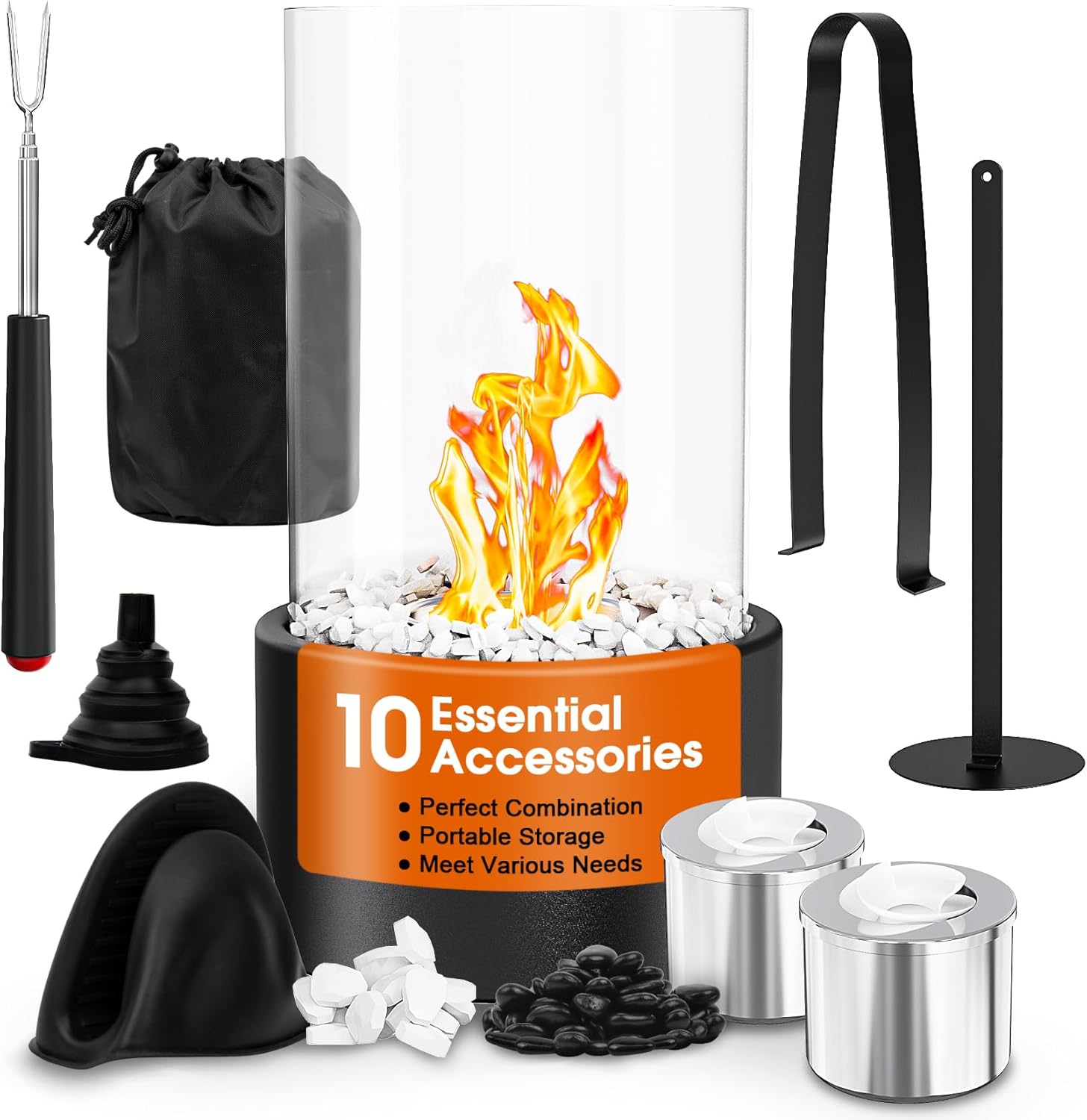 Tabletop Fireplace with 10 Accessories Exquisite Fireplace Gift Box Bio Ethanol Tabletop