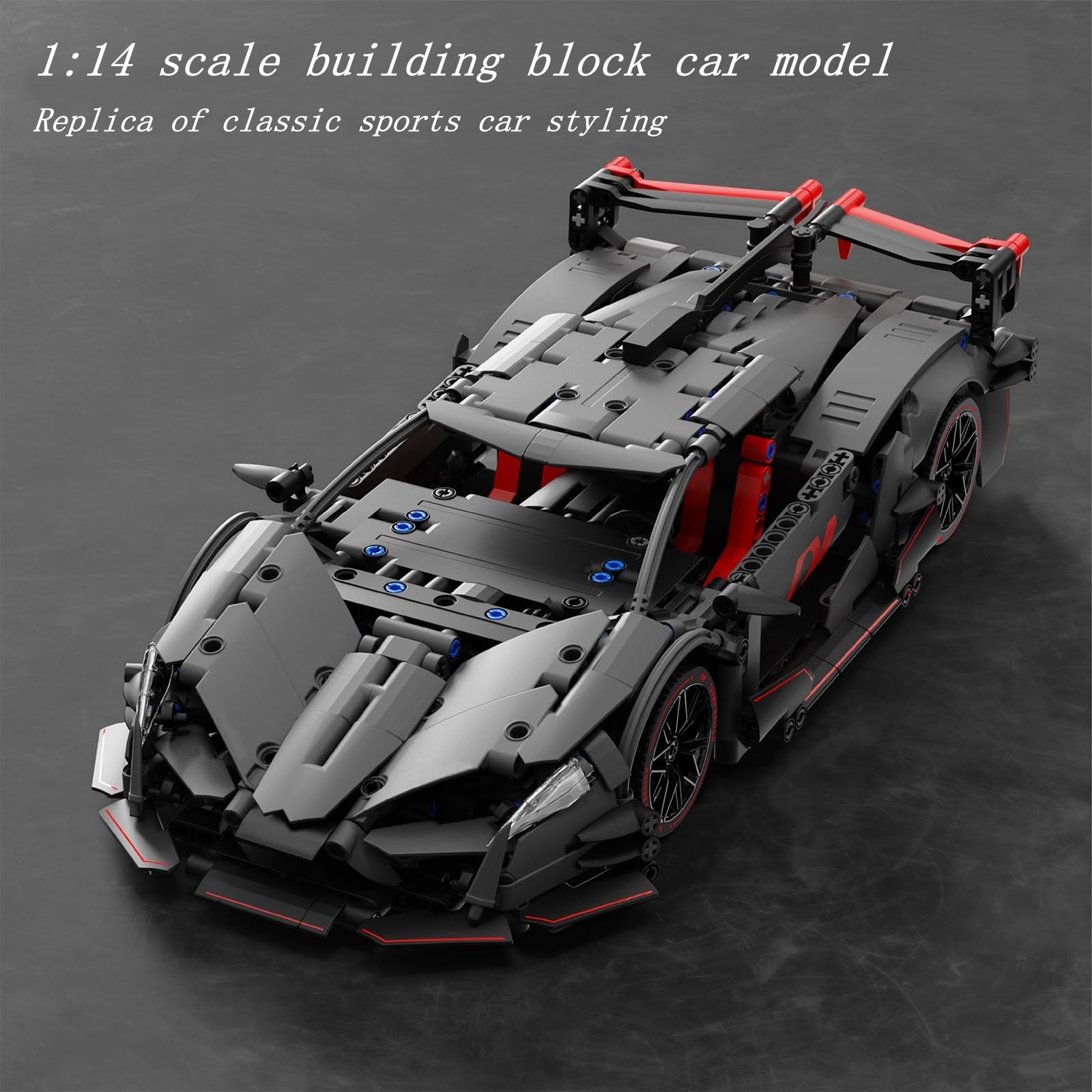 PlayExquizen Technical Sports Car Building Block Set, GT Racing 1:14 MOC Super Car Building Block Model Toys - Image 3