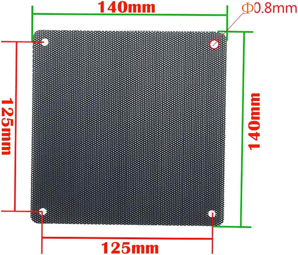 iYueMps 10pcs 140mm PVC Fan Dust Filter PC Cooler Fan Dustproof Case Cover Computer Mesh (140mm x 140mm), Black, 140*140mm - Image 3