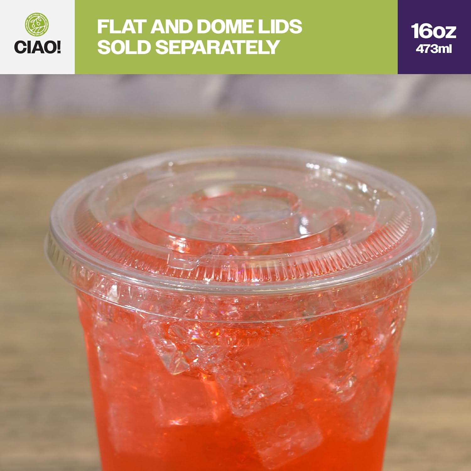 CIAO! 16OZ PET Plastic Cold Drink Cup, Great for Smoothies, Iced Coffee and Cold Drinks, 98mm (Case of 1,000)
