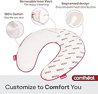 Vista 4 de Almohada de cuello para microondas lavanda, calentable/refrigerable, para el cuello, para aromaterapia, con funda extraíble lavable, ideal