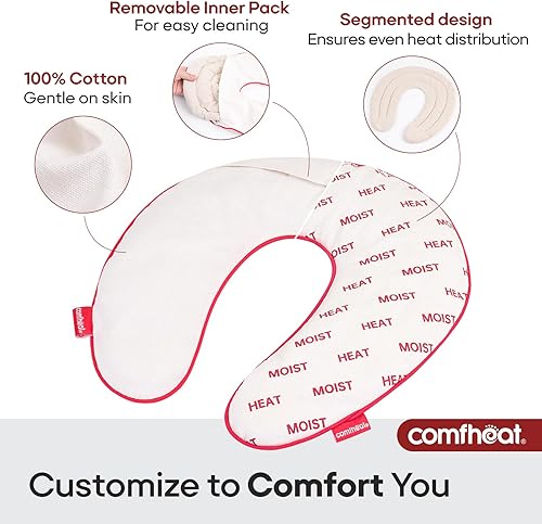 Miniatura 4 de Almohada de cuello para microondas lavanda, calentablerefrigerable, para el cuello, para aromaterapia, con funda extraíble lavable, ideal para