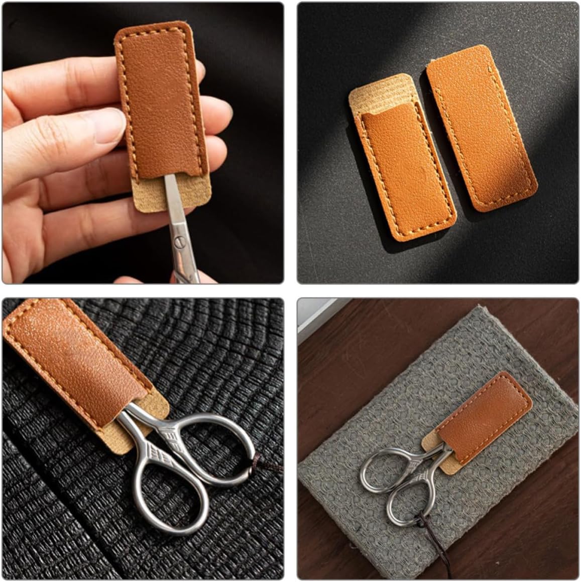 Leather Scissors Cover Protector Lightweight 5pcs, for Sewing Crafts image 3