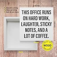 Vista 2 de Divertido letrero de madera para decoración de oficina, escritorio de oficina en casa para el trabajo, mujeres y hombres, corre en trabajo duro
