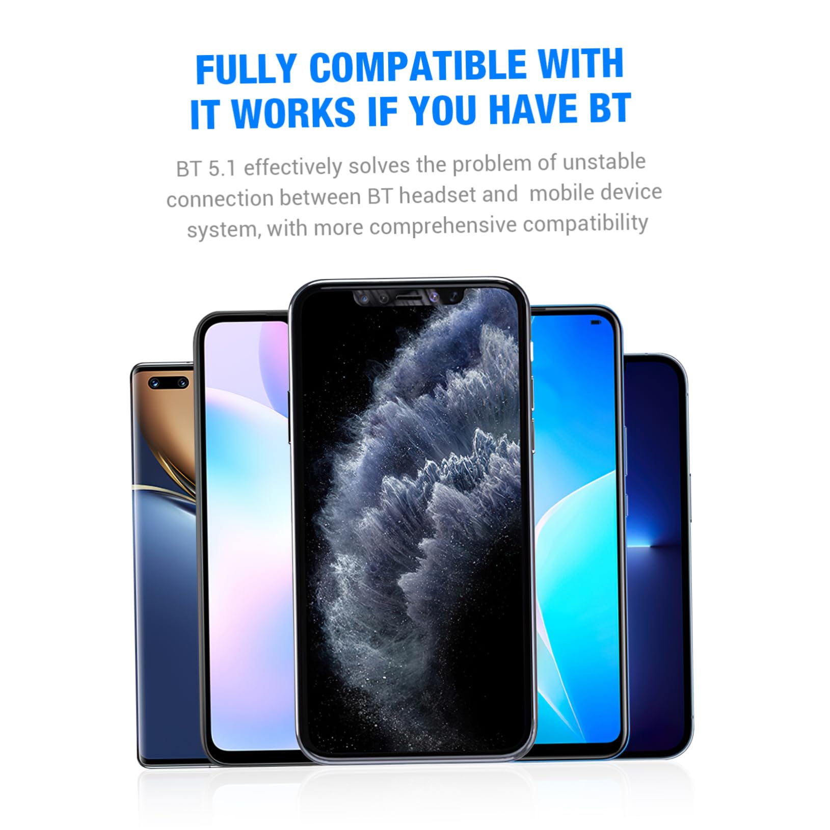 Mipcase Auricolari Wireless con Archetto per Festa Estiva, Connessione Wireless Singola con Stabilità Elevata, Batteria 140mah e Custodia di Ricarica, per Sport e Cellulare