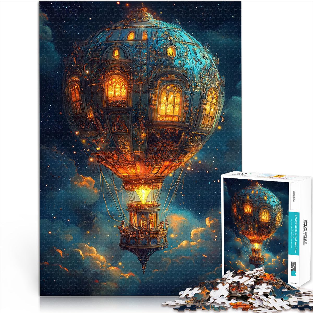 Puzzle for teenagers 2000 Pieces Air balloon Spielspielzeug als Familiengeschenk einzigartiges Herausforderungsspiel70x100cm — image 1