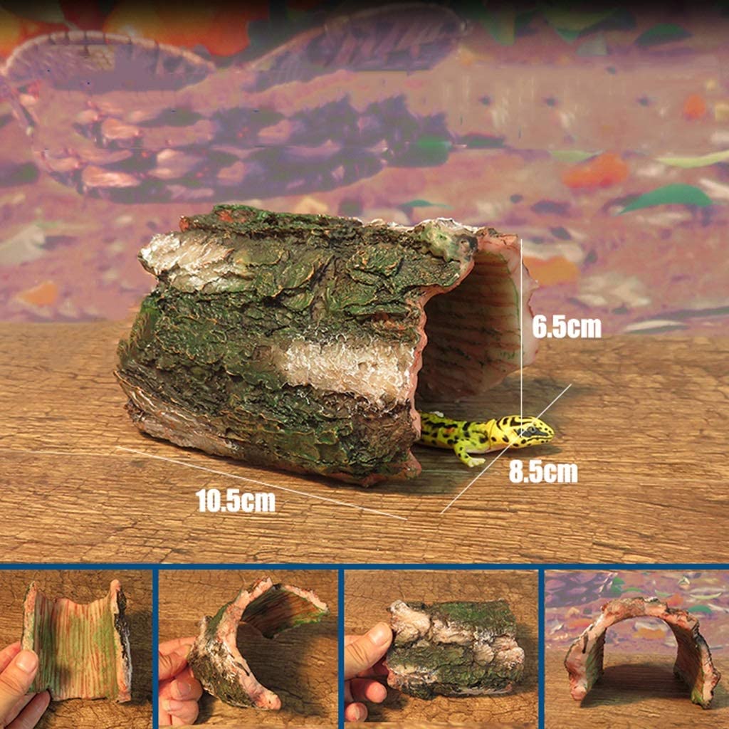 Resina de escondite de Reptiles, Caja de Cueva de Reptiles, decoración de hábitat, escondites de cáscara de Huevo de Dinosaurio simulado, Accesorios de Caja de Reptiles, Adornos