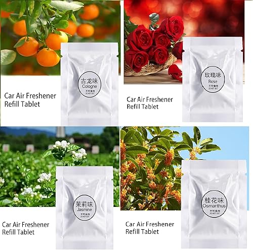 Miniatura 9 de 10 piezas de repuesto para ambientador de ventilación de automóvil, almohadillas de repuesto de fragancia sólida, ambientador de aire de larga