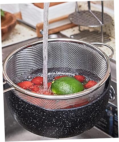 Miniatura 6 de BESTonZON Colador de fideos Colador de metal Colador de malla Colador de malla Colador de cocina Colador de alimentos Freidora Cesta de servir