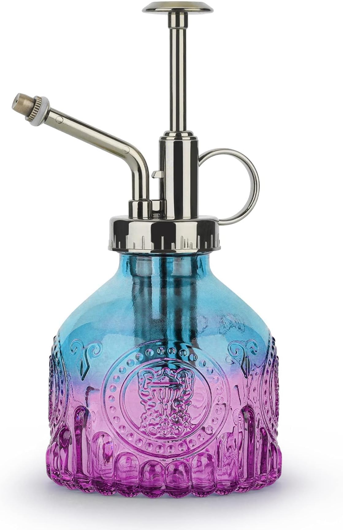 Glass Plant Bottle200ML, Vintage Spray Bottle with Top Pump, Fine Mist Garden Flower Sprayer Small Decorative Spritzer Watering Can Gift for Indoor Outdoor Succulent House Plant