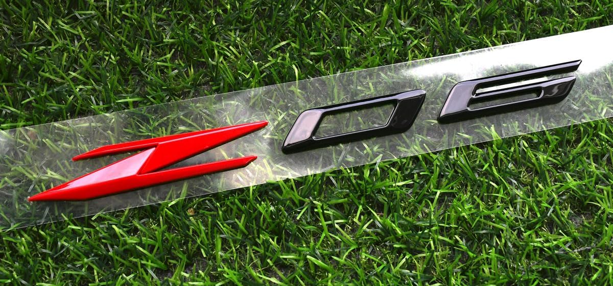 2Pcs Z06 Emblems 3D Badge Nameplate Letter Compatible with 2023-2024 C8 85623536 OEM Size (Black Red)