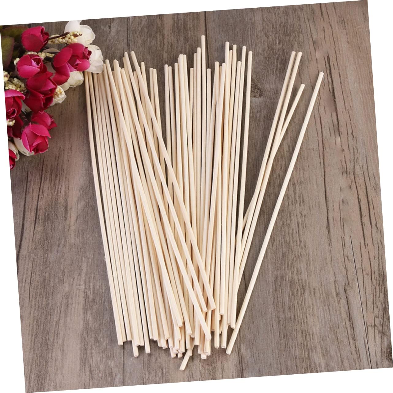 Cabilock 100pcs Rattan Aroma Diffuser Sticks Natural Fragrance Reeds for Home Office and Special Occasions Elegant Air Freshener for Bedrooms Bathrooms and Kitchens