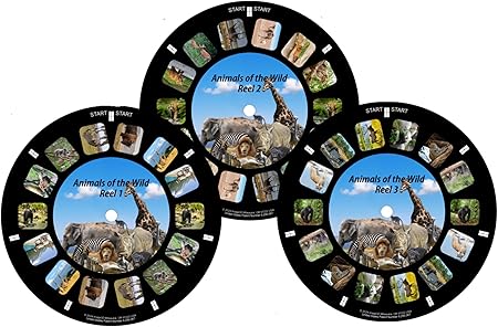 Animals of The Wild, Viewfinder reels with 3D Images (Set of 3 Reels) 21-3D Images Compatible with Classic Viewmaster and Image3D Viewers