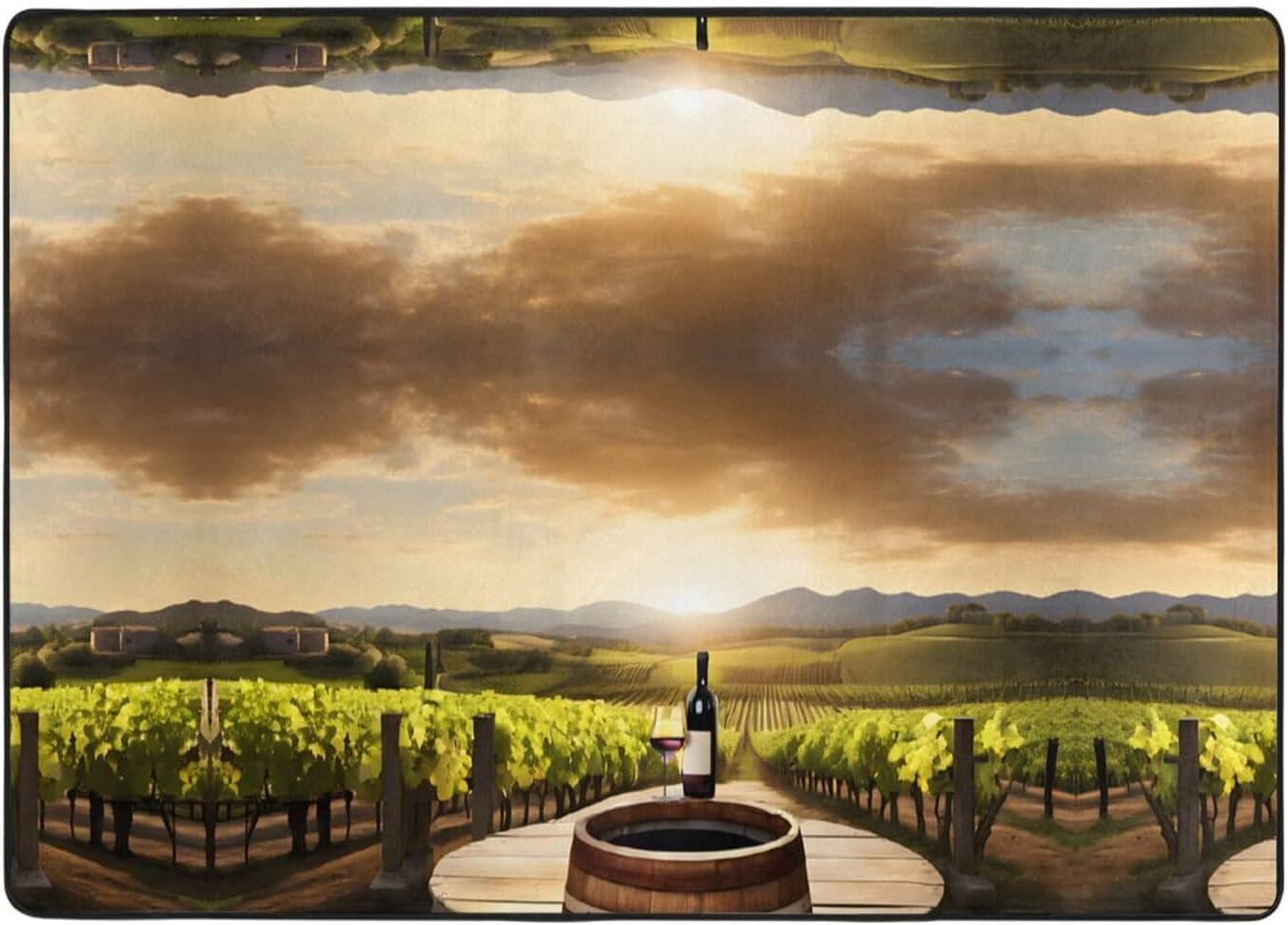 Flannel Non-Slip (Red Wine) Rug Pad 80×50in Soft Washable Protective for Hardwood Floors Bedroom Bathroom Living Room