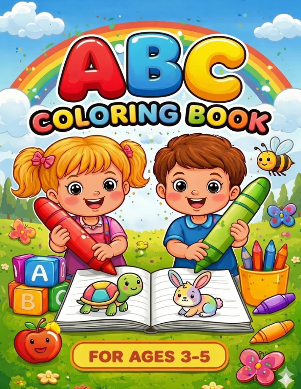 ABC Coloring book: Fun and Easy Alphabet Coloring Pages for Kids Ages 3–5 | Learn Letters, Improve Fine Motor Skills and Early Learning