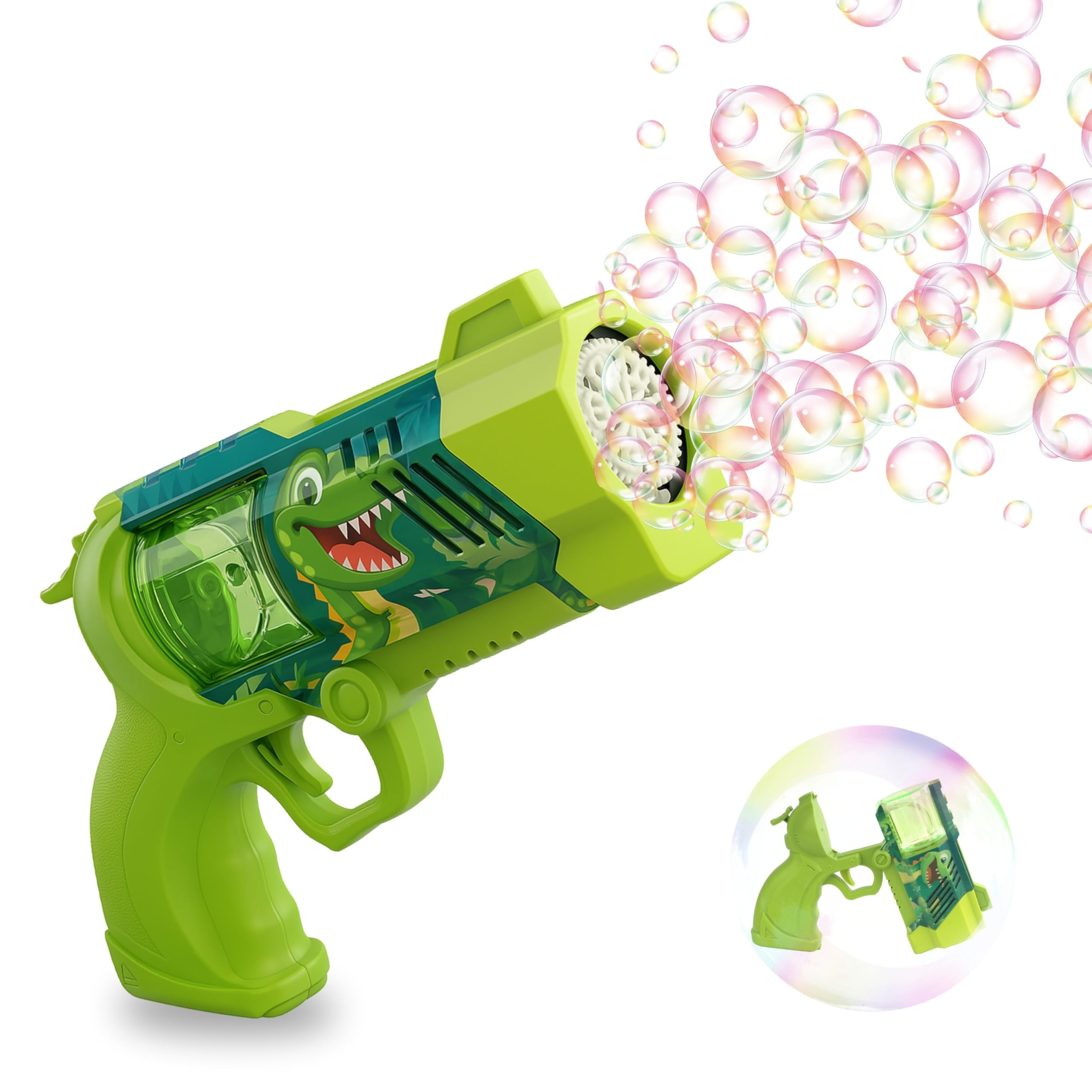 Blubbel Pistolet do Baniek, Maszyna z LED, Zbiornik 80ml, Armata Bańkowa, Powietrzna Bazooka, Prezent dla Dzieci, Na Wesele