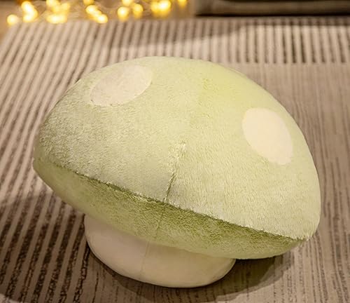 Miniatura 2 de Cojín encantador de hongos, cojín para el hogar, sala de estar, sofá, decoración de felpa (13.7 pulgadas, verde)