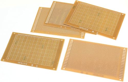 IIVVERR Tablero de circuito PCB de 3.5in x 5.9in de un solo lado tablero universal de 0.100in de paso 5 piezas (3.5in x 5.9in, prototipo de lado