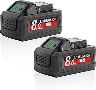 2Pack 8.0Ah Replacement for Milwaukee m18 Battery Lithium Compatible with 18 Volt Milwaukee 18V Battery 48-11-1810 48-11-1820 48-11-1840 48-11-1850 48-11-1828 48-11-1860 Cordless Power Tools