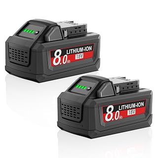 2Pack 8.0Ah Replacement for Milwaukee m18 Battery Lithium Compatible with 18 Volt Milwaukee 18V Battery 48-11-1810 48-11-1820 48-11-1840 48-11-1850 48-11-1828 48-11-1860 Cordless Power Tools - Amazon product rated Grade A