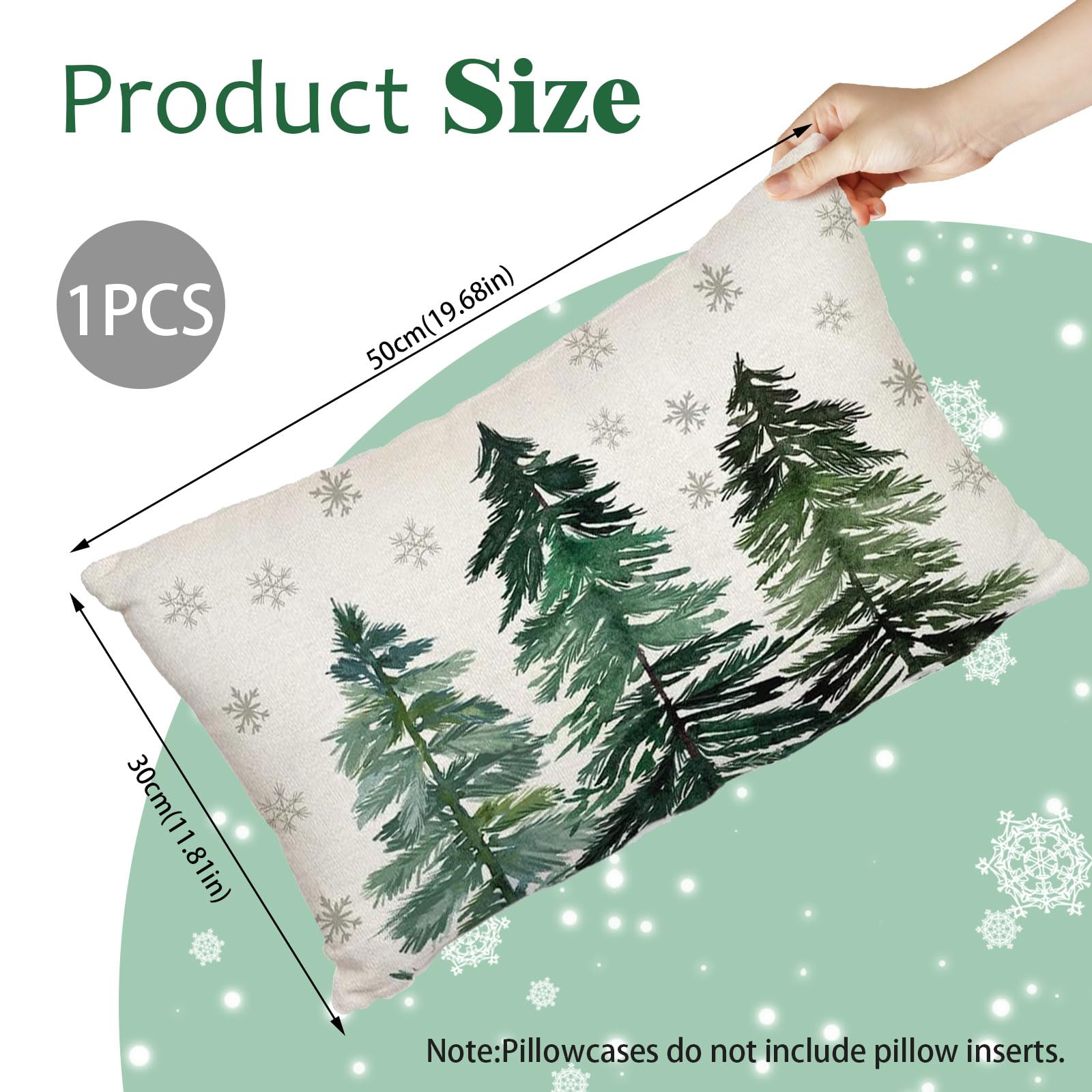 QROZIAR Federa Per Cuscino Decorativa Natalizia "Happy Pawlidays" Con Quadri E Motivi Per Amanti Animali, 30x50 Cm, Morbido Poliestere Per Divano E Soggiorno