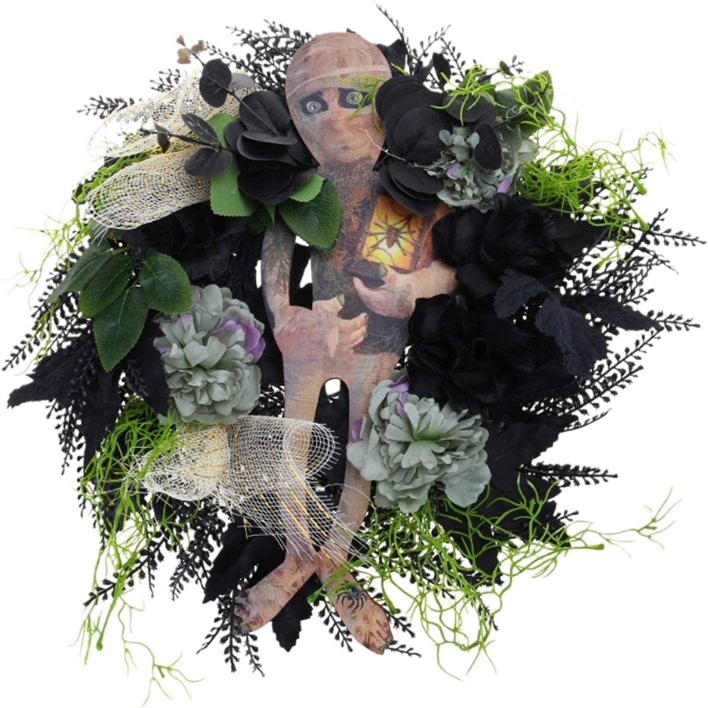 ハロウィン 玄関アプローチのおしゃれなインテリアコーディネート・レイアウトの実例 ｜ RoomClip（ルームクリップ） 正面玄関のためのハロウィーンミイラの花輪怖い玄関ポーチの装飾のためのウェルカムサイン