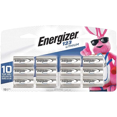 Energizer 123 Lithium Photo Battery, 12 Batteries, 1-Pack