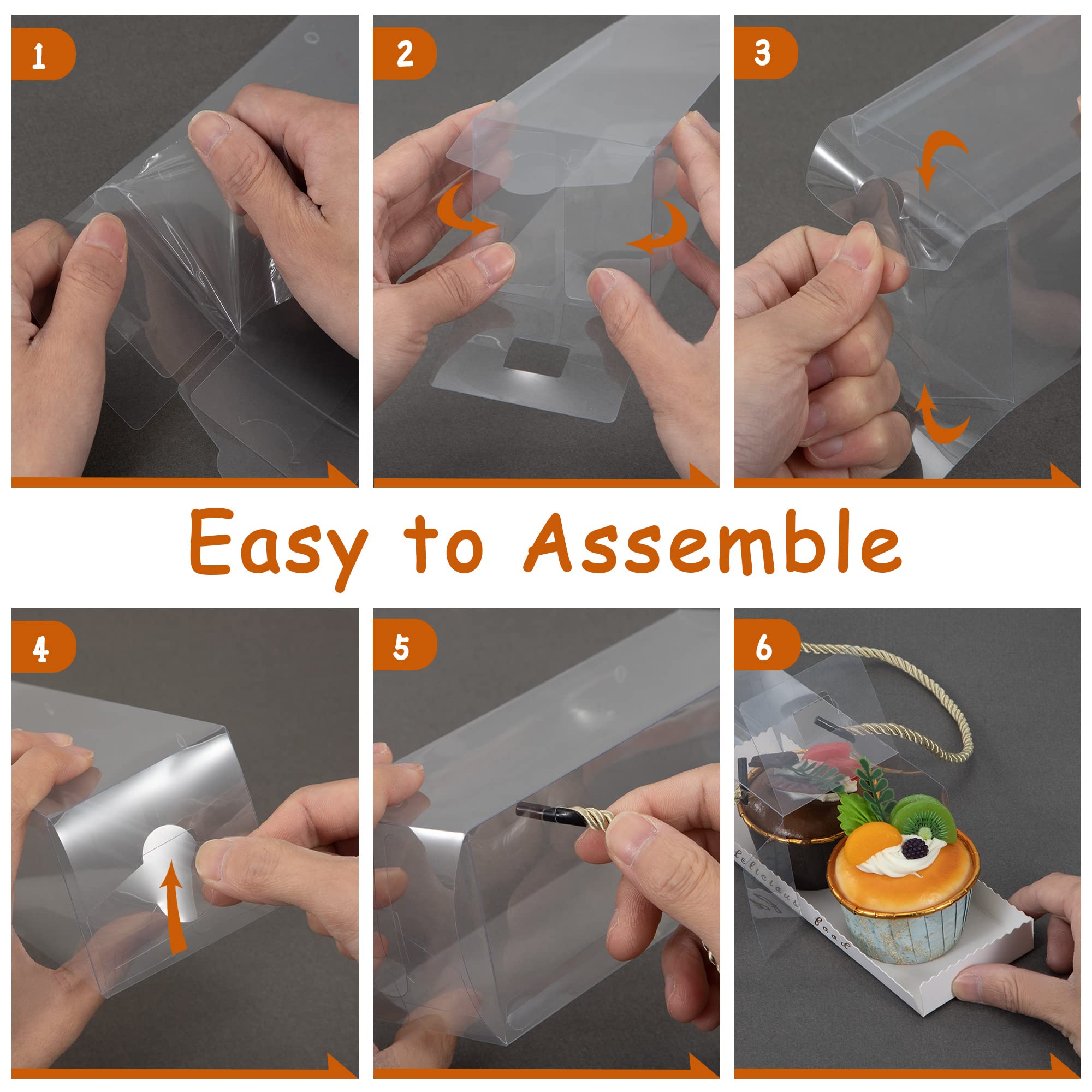 15 Scatole Trasparenti Per Cupcake E Macaron - Con Finestra, Corda E Adesivi, Ideali Per Feste E Regali - Foto 7