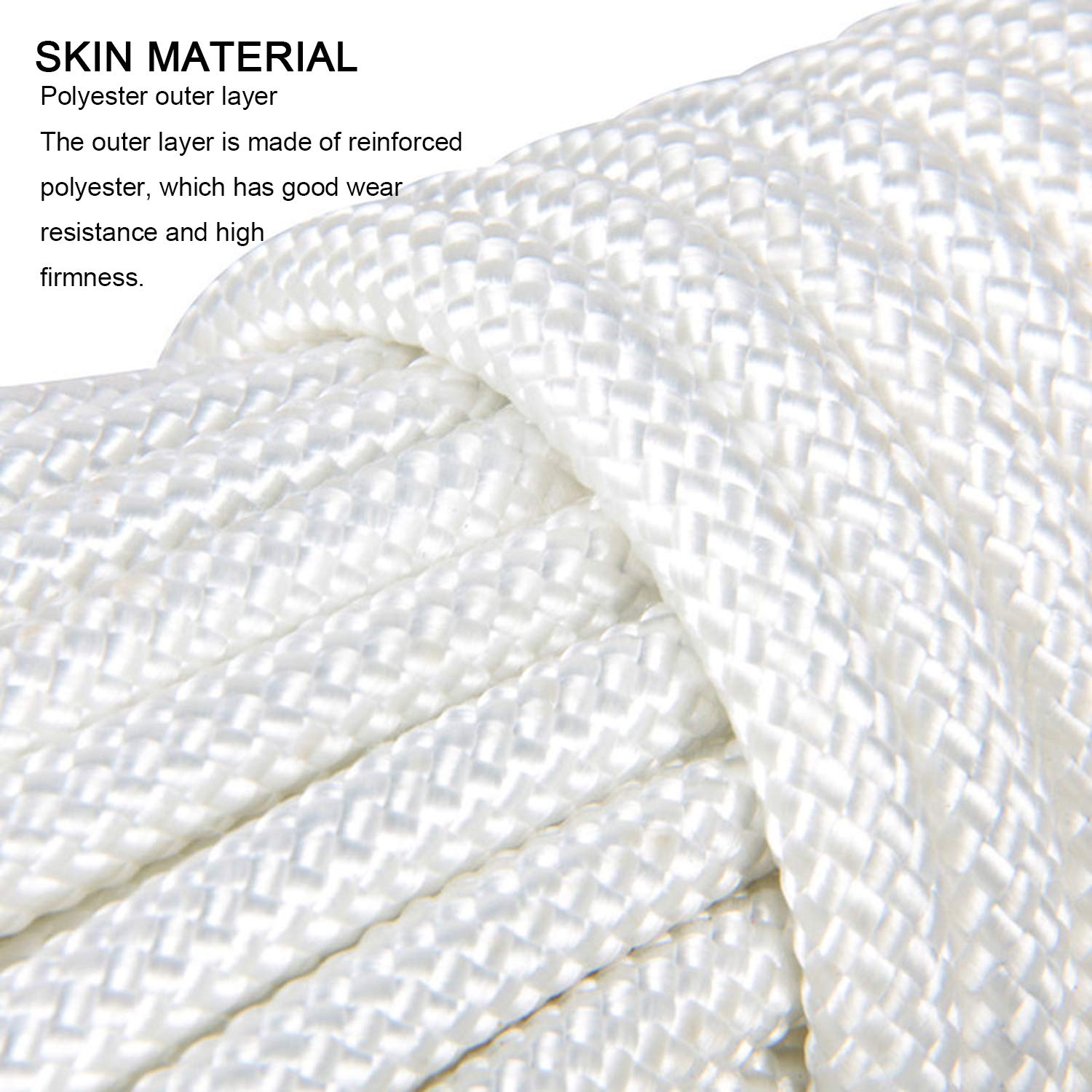 Cuerda para Tender Ropa 8mm,Tendedero de Ropa con núcleo de Acero al Aire Libre Resistente con 2 Ganchos de Acero,Tendedero Antideslizante a Prueba de Viento Camping,White-10m