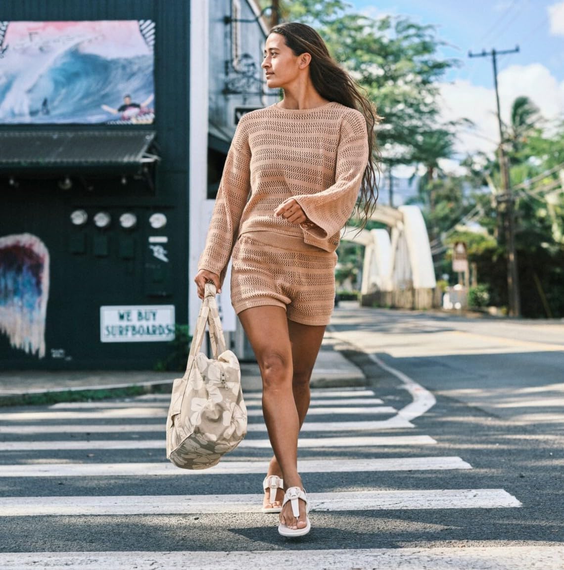 OLUKAI La'i T-Bar Women’s Strappy Beach Sandals, Versatile Water-Friendly Shoes, Slip-On Style with Tortoise Shell Buckle, All-Day Comfort - Image 3