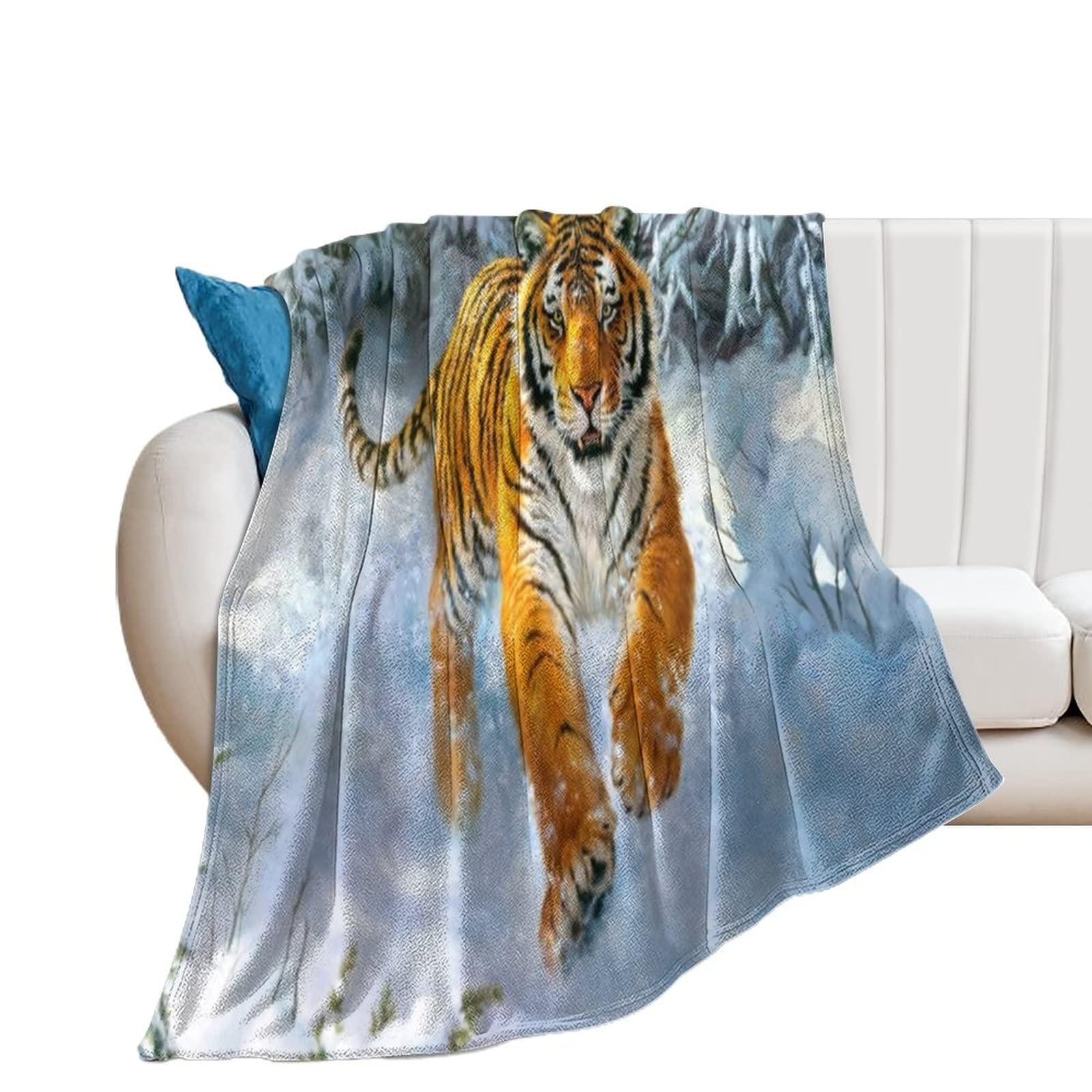 Couverture de jet de tigre pour canapé pour cocooner toute l'année
