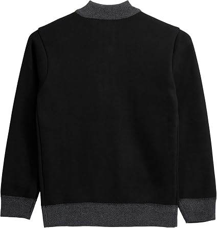 X RAY Boys (6-11) Quarter Zip Fleece Flannel Lining Sweater, Classic Fit Mock Neck Knit Kids Sweater for Fall and Winter