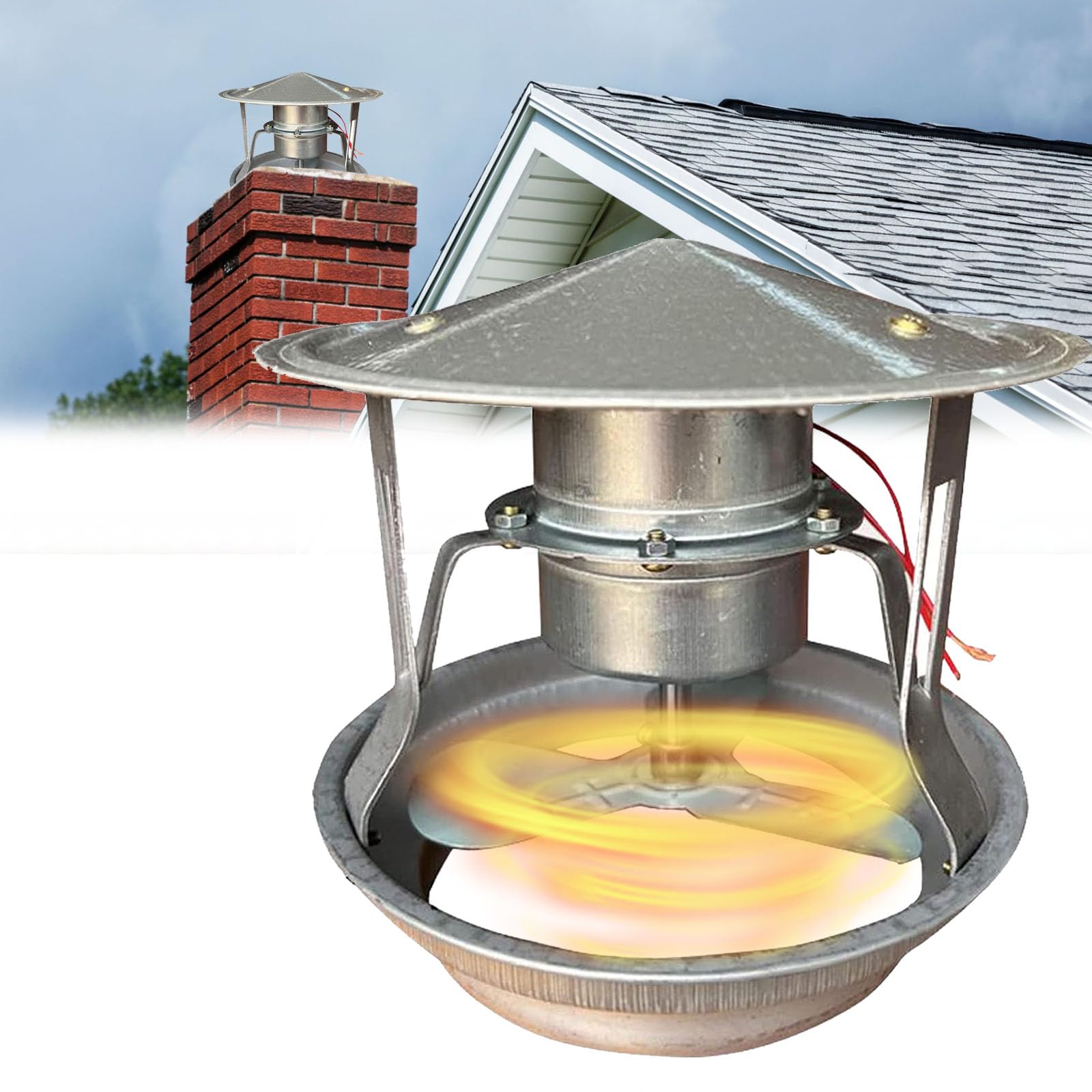 Mocoli Extractor de Humos, 40W Ventilador de Tubo de Escape Ventilador de Chimenea Gases de Escape 12,5-17cm Máquina de Humo Silenciosa, Ventilador de Tiro Inducido para Chimenea