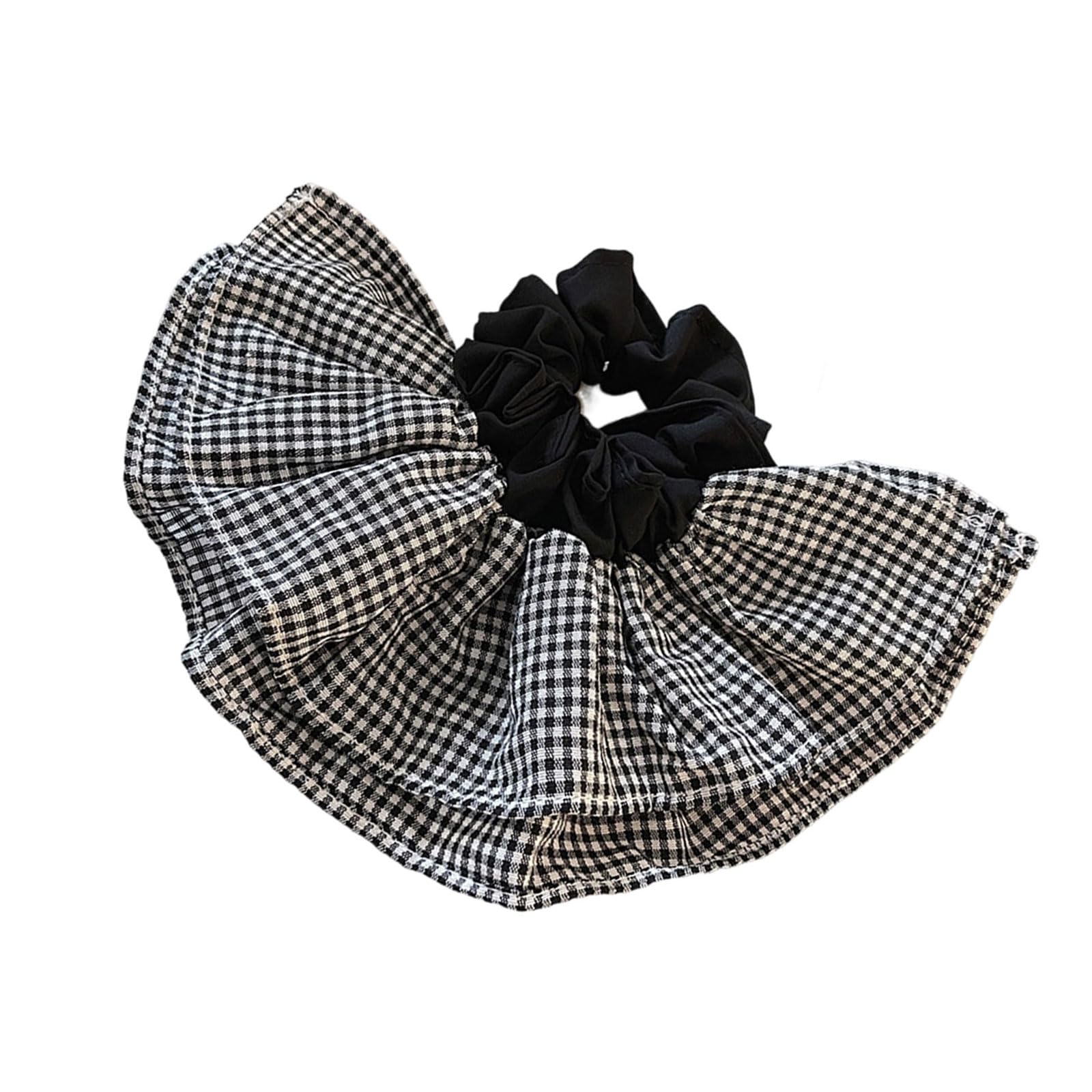 MICFENY Large Checkered Pattern Scrunchies Stylish Hair Tie Breathable Cloth Fabric Hair Decoration Hairband For Daily Styling