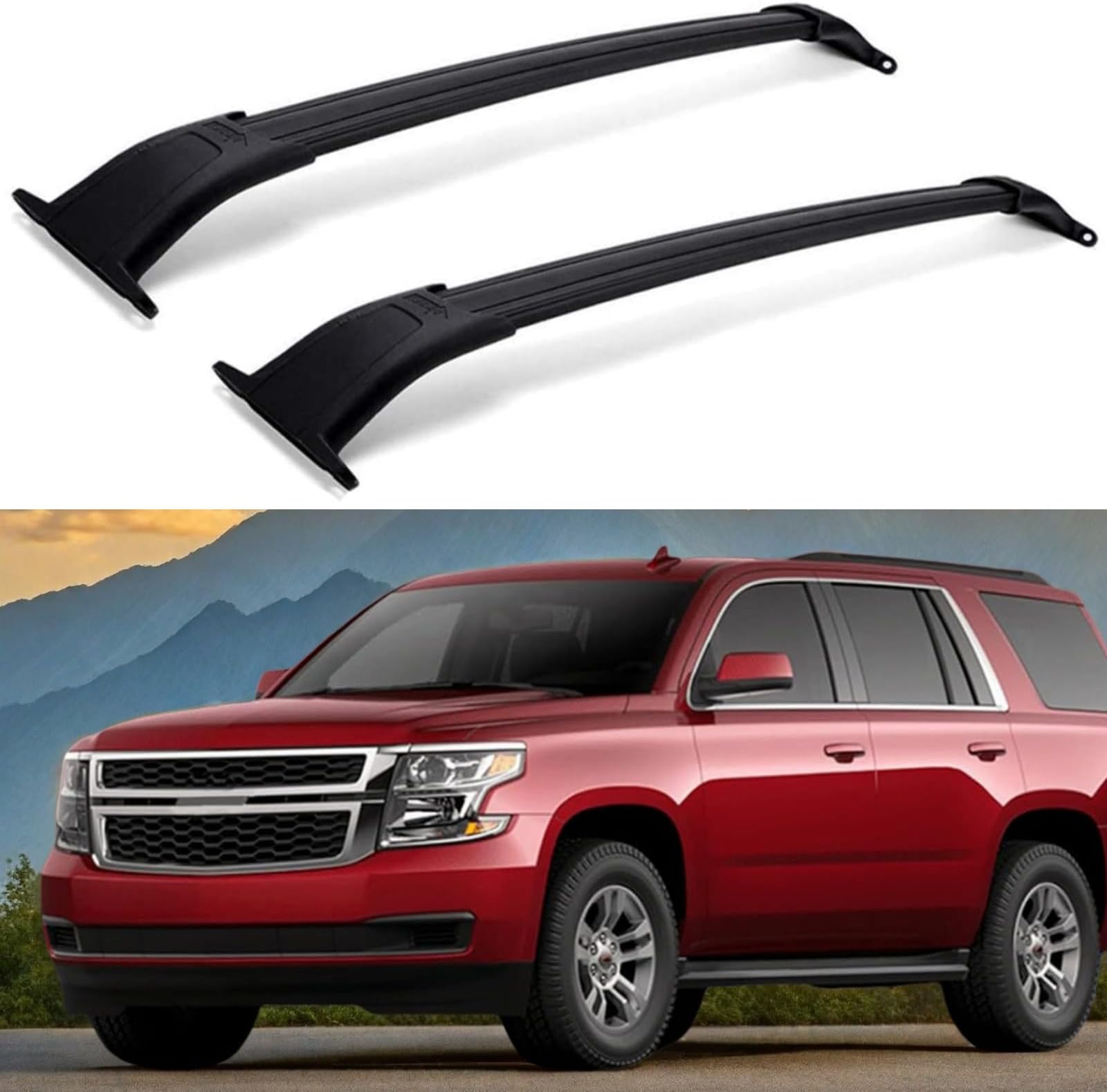Roof Rack Cross Bars 2015-2020 for GMC Yukon Chevrolet Tahoe Suburban Cadillac Escalade Escalade ESV (Black)
