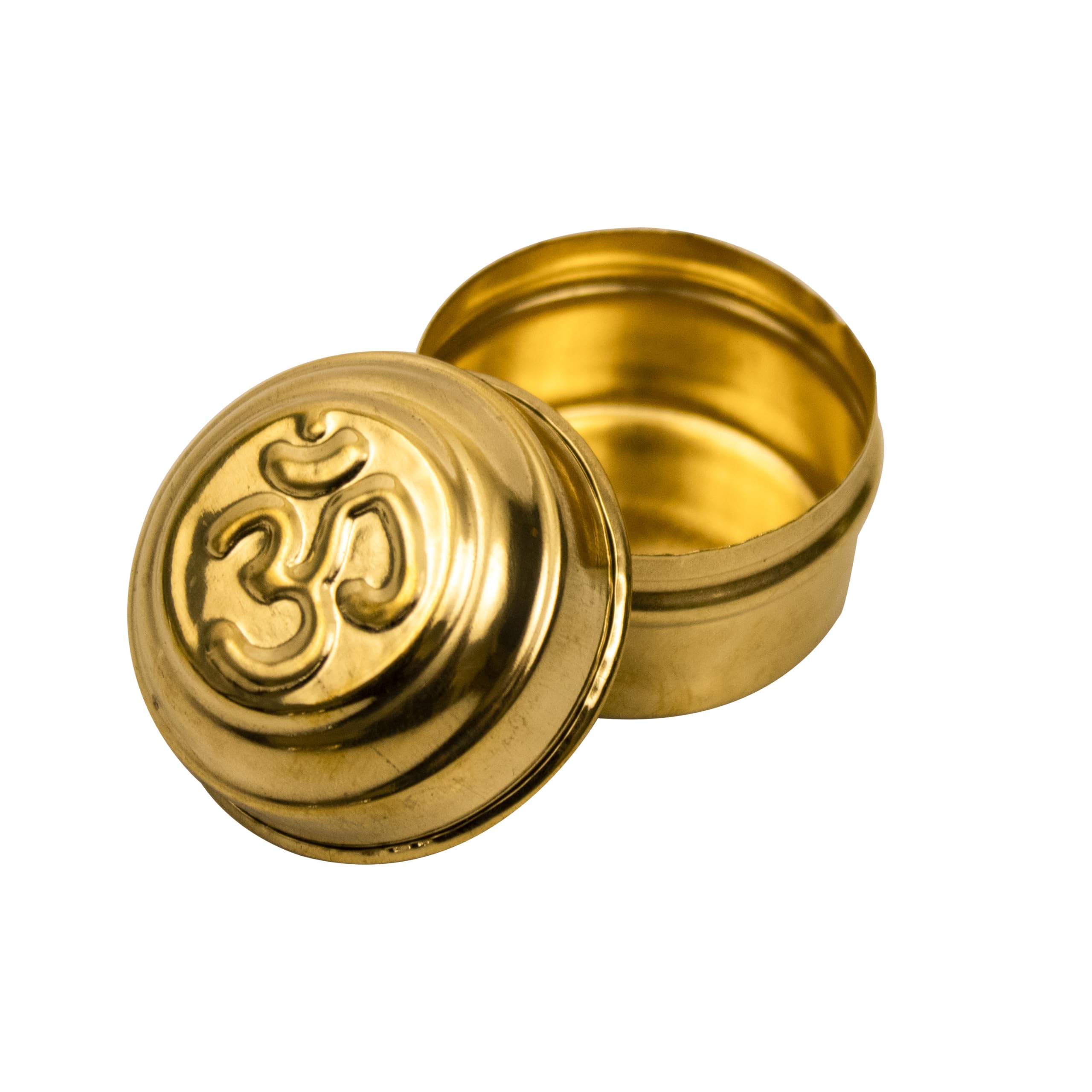 Brass Pooja Box - Store Kumkum & Puja Powders -4