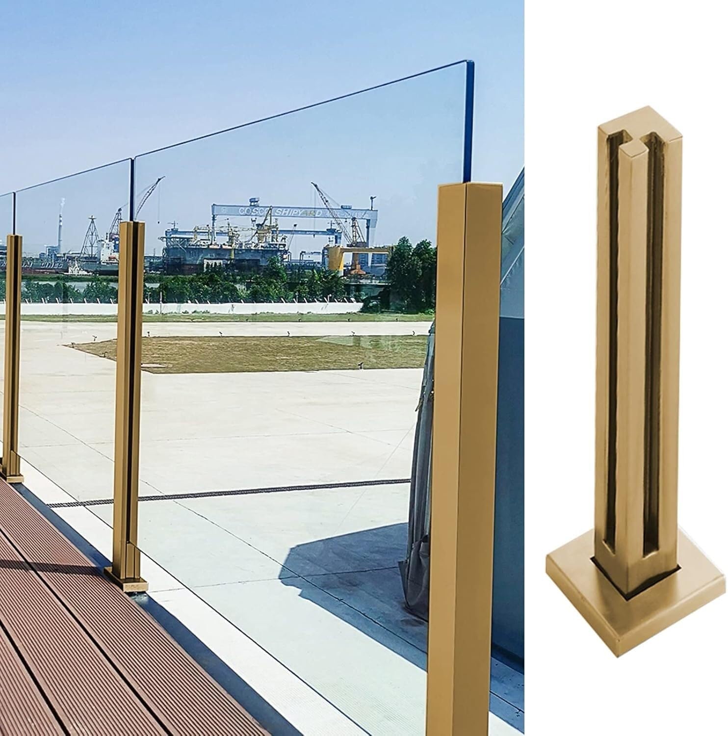 ZCX Paletto per Ringhiera Palo for balaustre in vetro da pavimento in acciaio inossidabile for recinzioni da giardino, protezioni for balconi, corridoi di piattaforme e scale for soppalchi Acciaio Ino