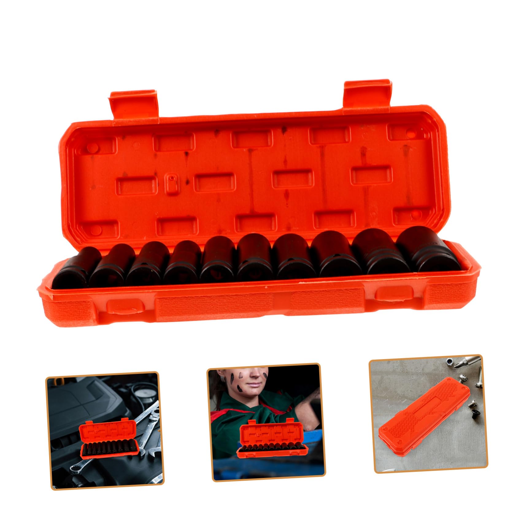 Set di 10 Bussole a Impatto da 8- Mm Metriche con Bussole Estese Cricchetto E Accessorio per Avvitatore Pneumatico