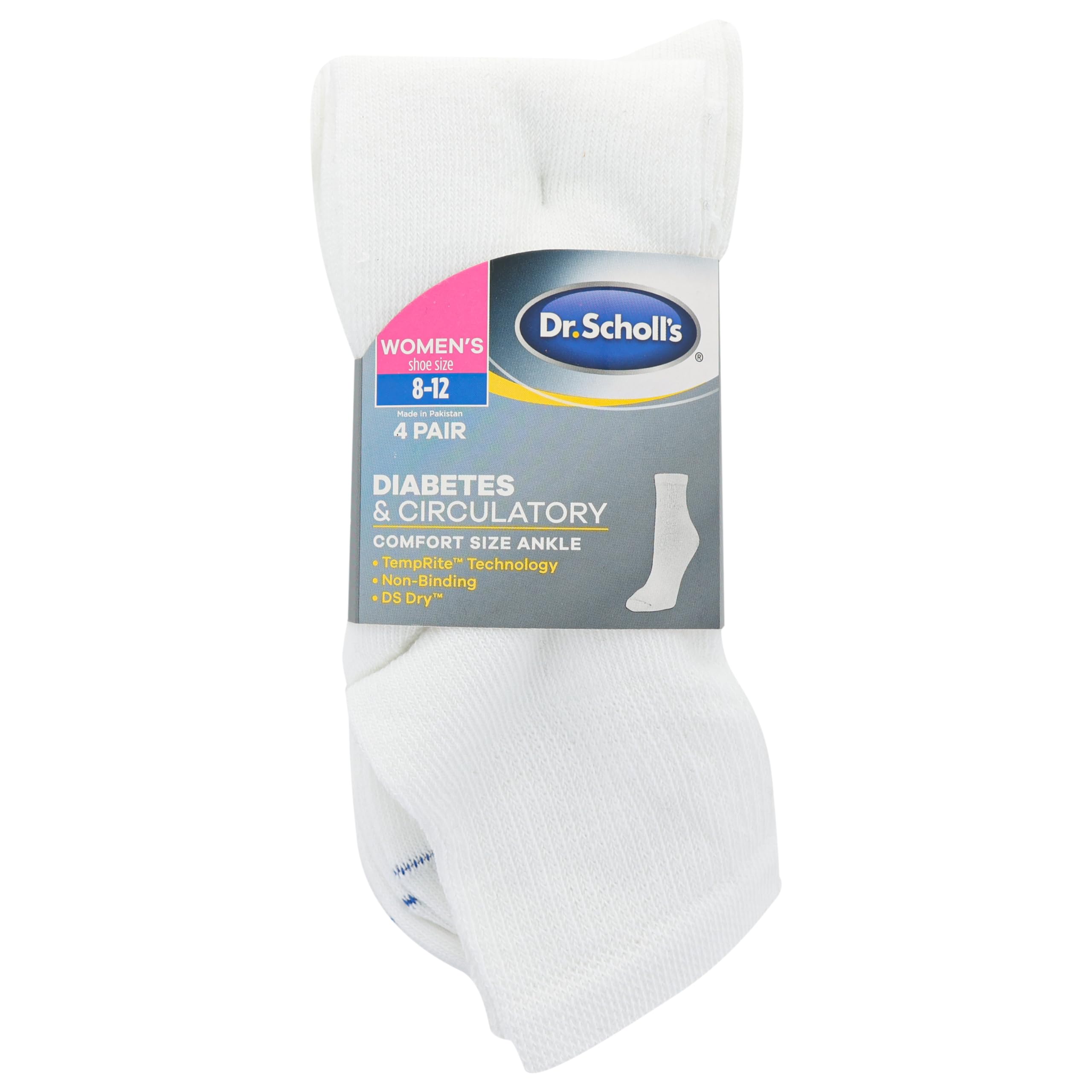 Dr. Scholl's Women's Diabetes & Circulator Socks-4 & 6 Packs-Non-Binding Moisture Management Casual, White-Ankle (4 works) - Image 3
